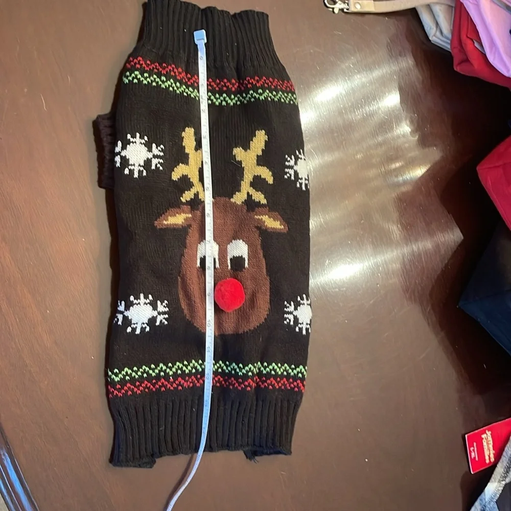 Dog Sweater for Christmas Cartoon Reindeer Pet Cat Winter Knitwear Clothes large
